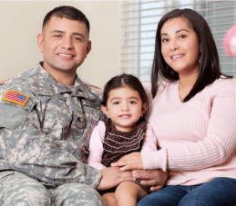 Smiling Military family